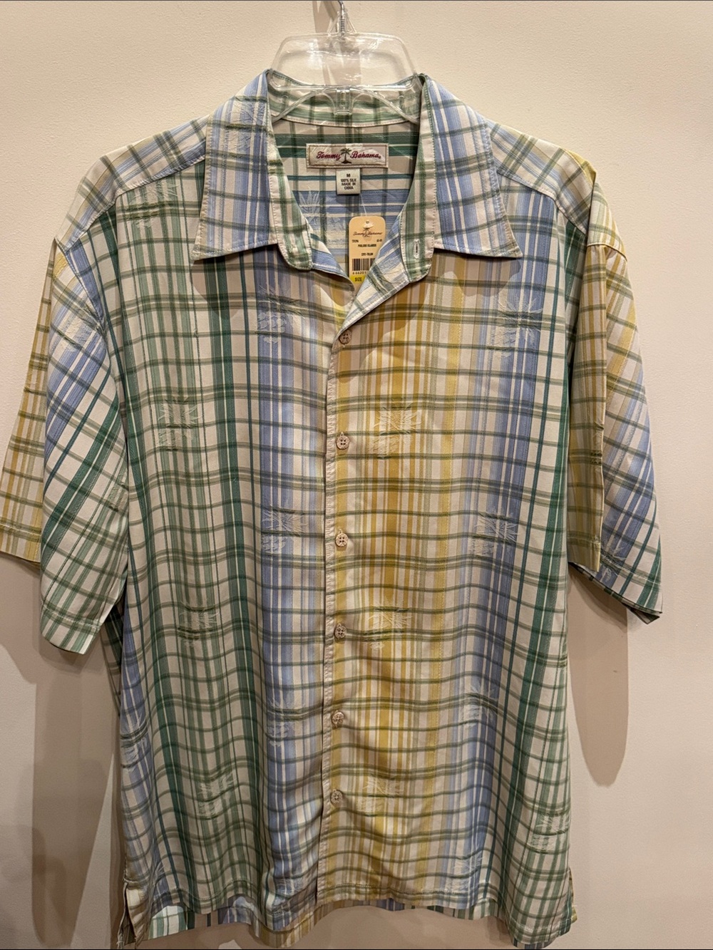 Tommy Bahama Short-Sleeve Plaid Button-Down Shirt in Green, Blue & Yellow